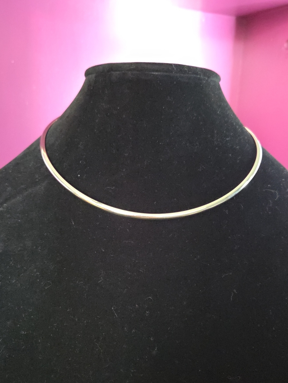Vintage Minimalist Silver-Tone Collar Choker Necklace